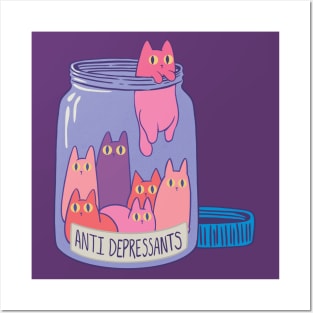 Cats Antidepressants Furry Love in a Bottle - Get Yours And Smile Today Posters and Art